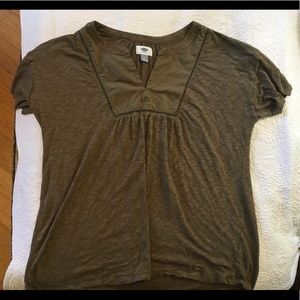 Olive green v-neck top Old Navy